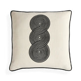 Almohada Pompidou B&W Loops Circles - Por Pedido