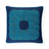 Almohada Pompidou con borde azul - Por Pedido