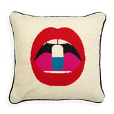 Almohada de bordado de dosis completa de labios - Por Pedido