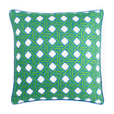 Almohada verde de tejido de canasta - Por Pedido