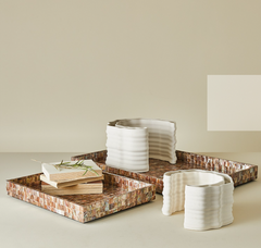 Jarrones Duo estampados Crescent - Blanco mate