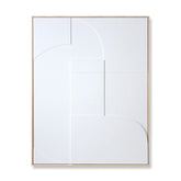 Framed Relief Art Panel White A
