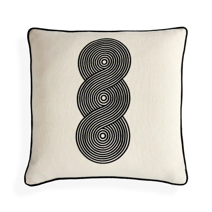 Almohada Pompidou B&W Loops Circles - Por Pedido