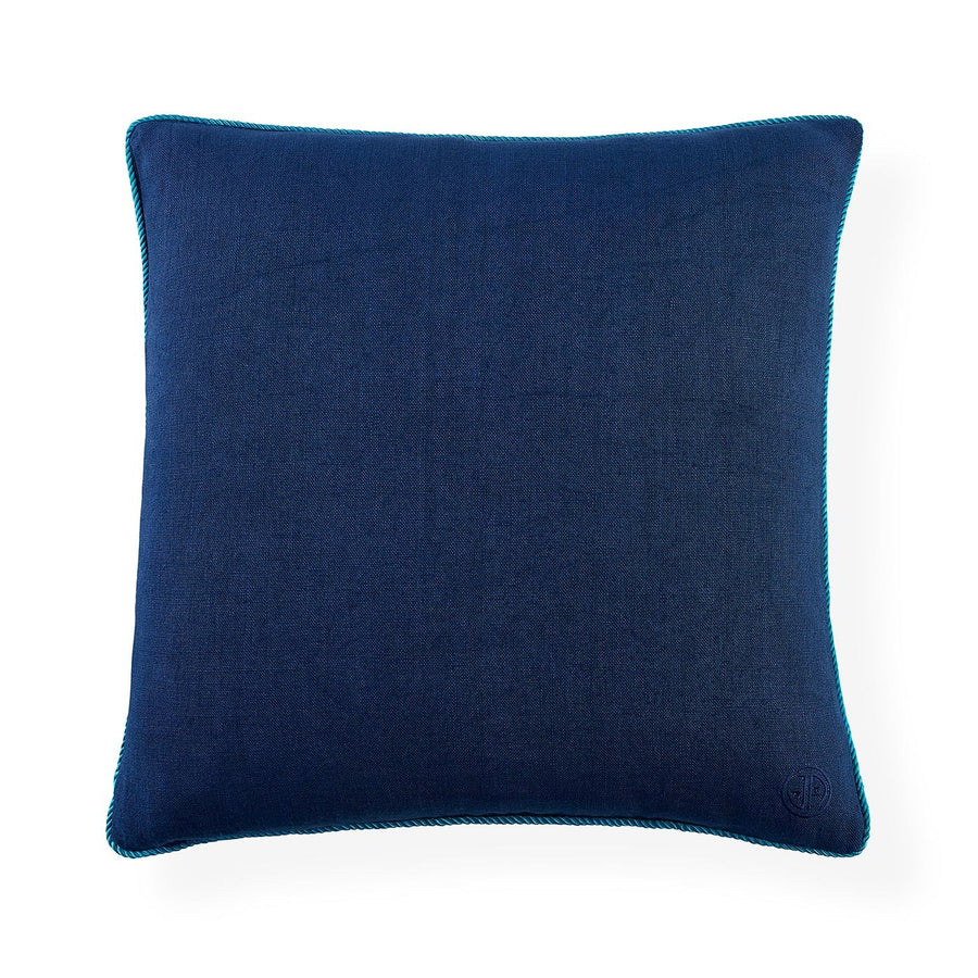 Almohada Pompidou con borde azul - Por Pedido