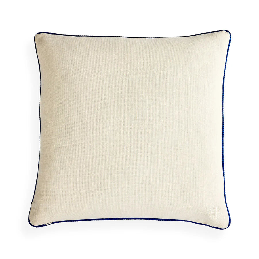 Almohada Pompidou con borde cobalto - Por Pedido