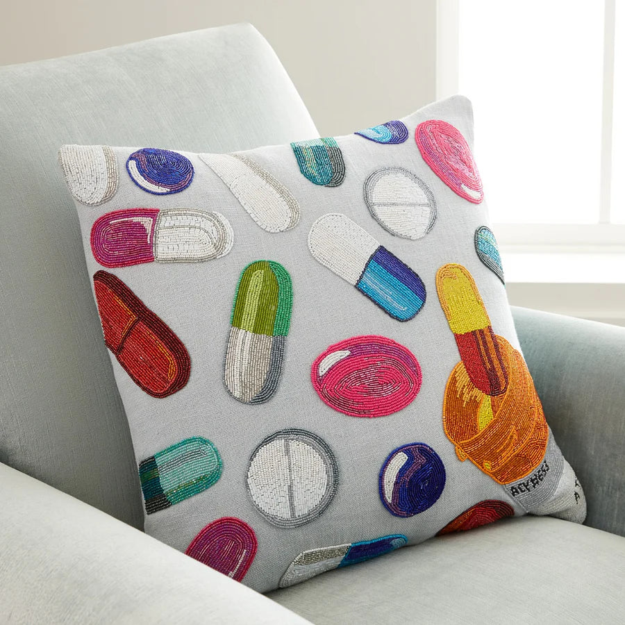 Almohada con cuentas Happy Pills - Por Pedido