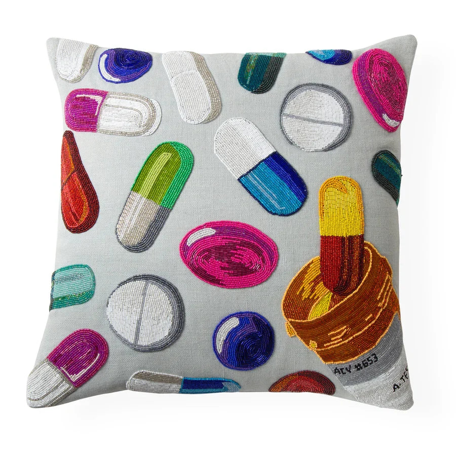 Almohada con cuentas Happy Pills - Por Pedido