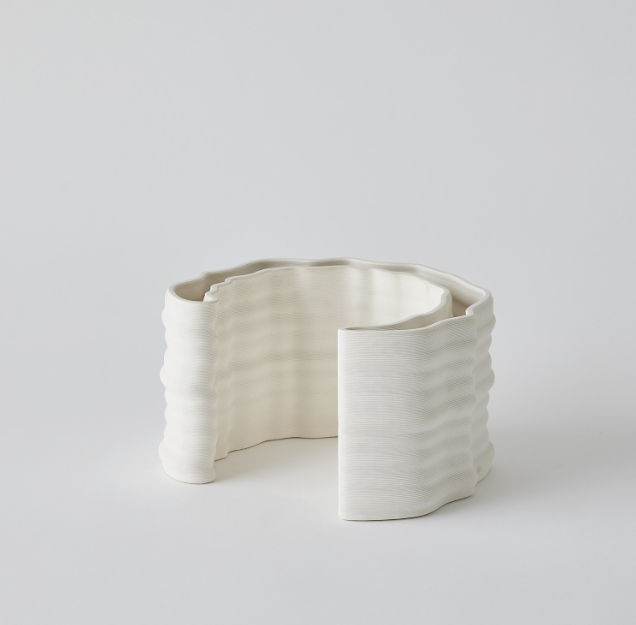 Jarrones Duo estampados Crescent - Blanco mate
