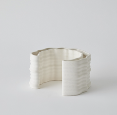 Jarrones Duo estampados Crescent - Blanco mate