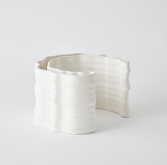 Jarrones Duo estampados Crescent - Blanco mate