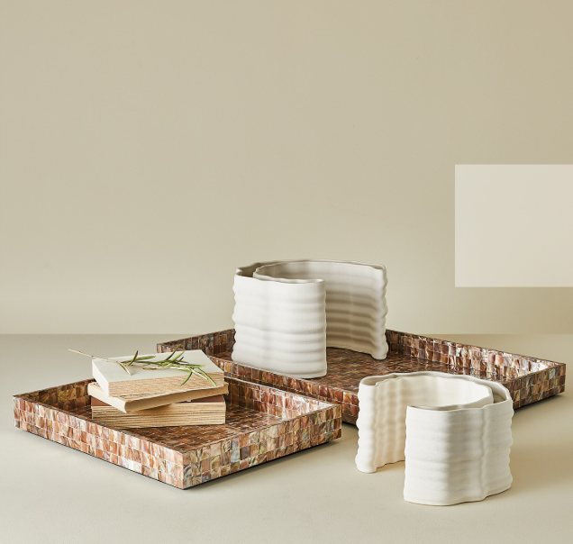 Jarrones Duo estampados Crescent - Blanco mate