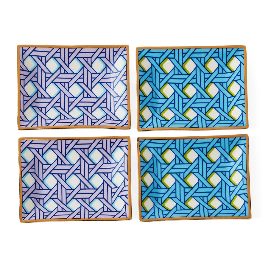 Juego de bandejas pequeñas de tejido de canasta - Por Pedido