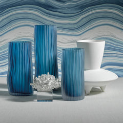 Jarrón de cristal Indigo Powder - Mediano