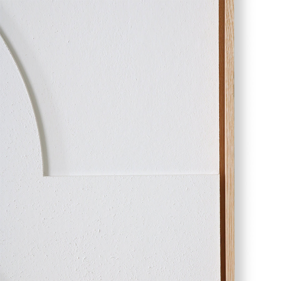Framed Relief Art Panel White A