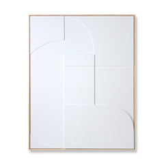 Framed Relief Art Panel White A