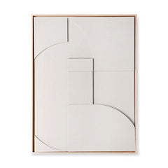 Framed Relief Art Panel White D