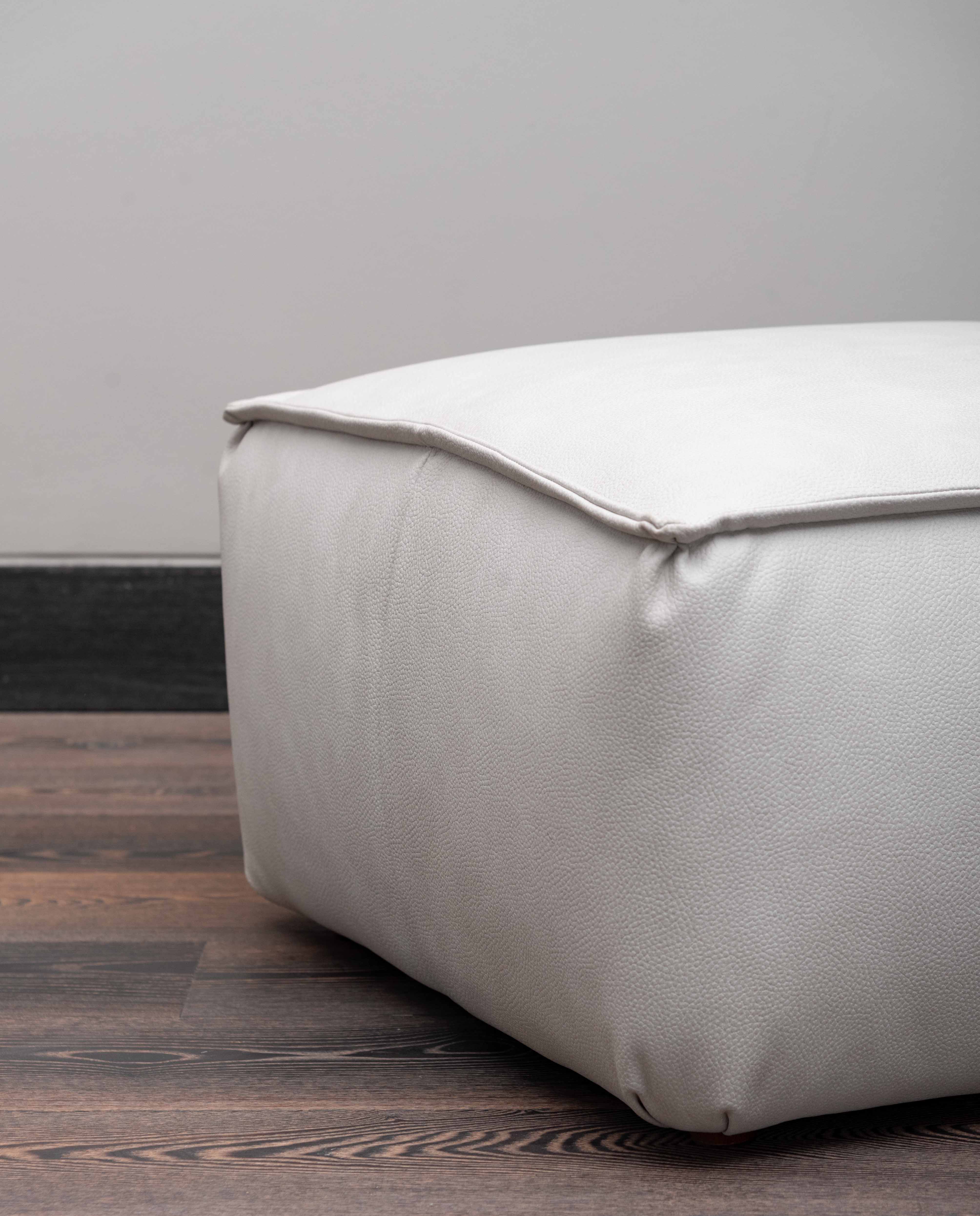 Leather Squared Puff