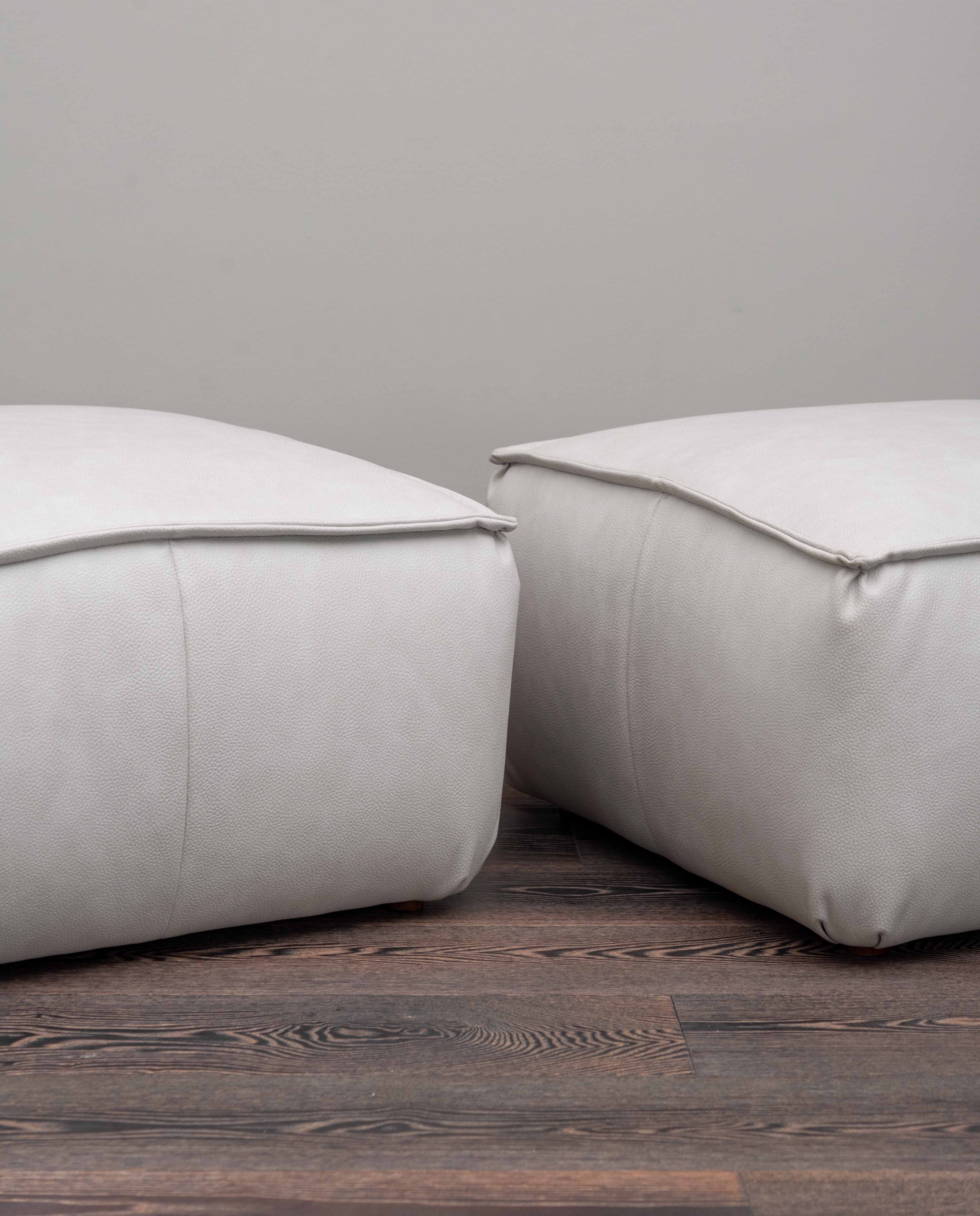 Leather Squared Puff